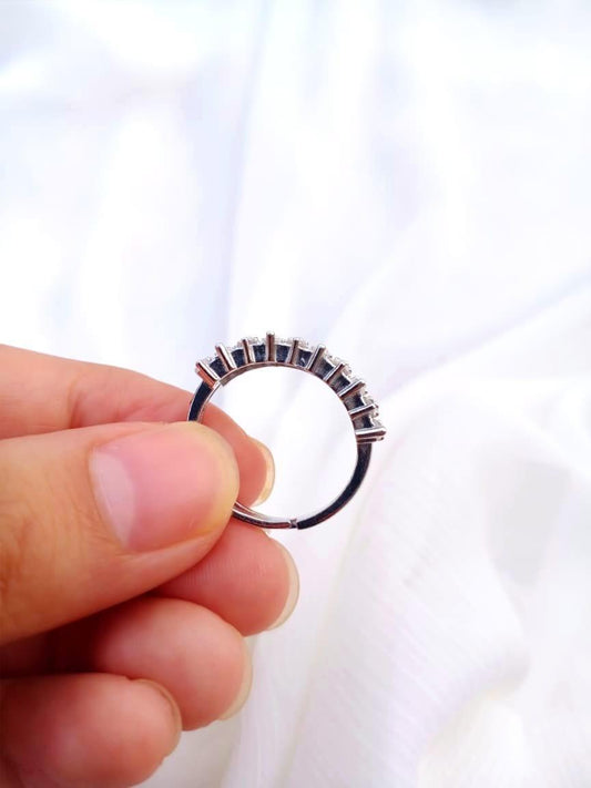 Elegant Silver Plated Crystal Adjustable Ring