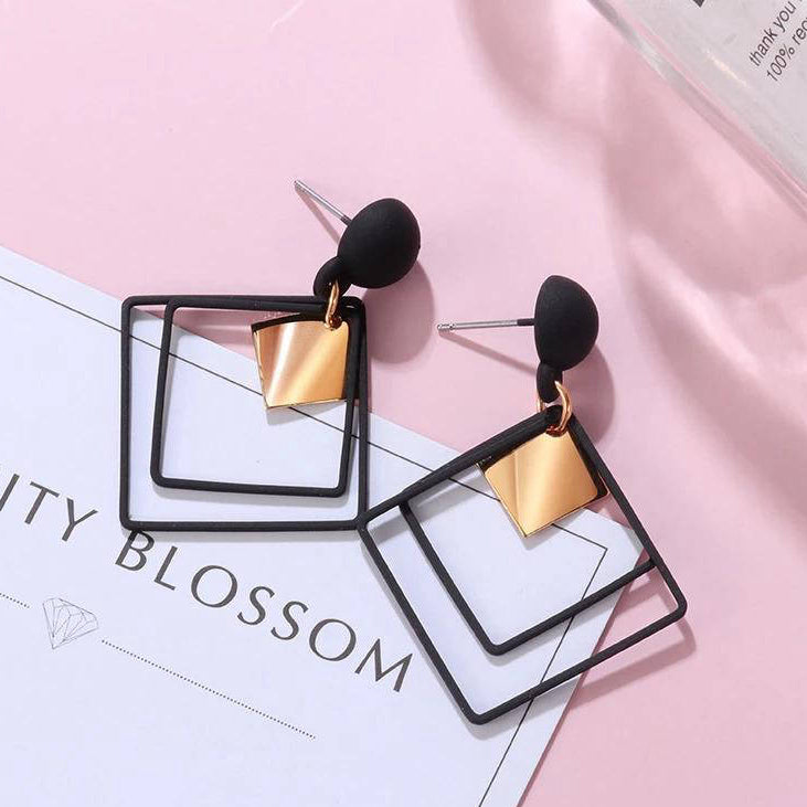 Pair Of Acrylic Plated Modern Design Earrings