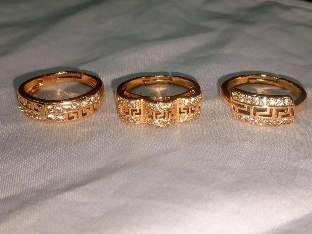 Gold Plated Rings – Set of 3