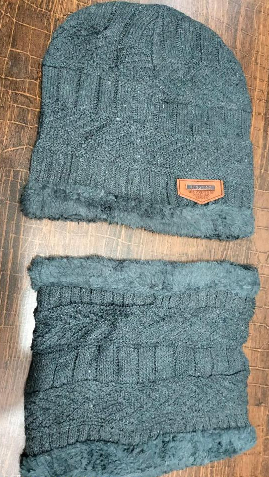 Beanie Wool Cap With Neck Warmer