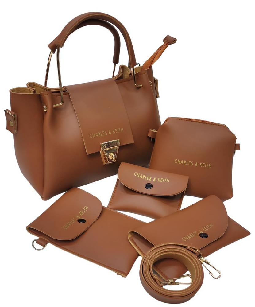 Women's Leather Plain Hand Bag Set