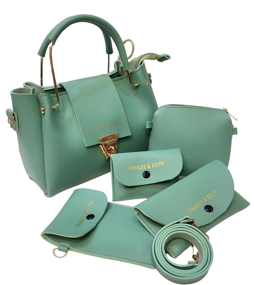 Women's Leather Plain Hand Bag Set
