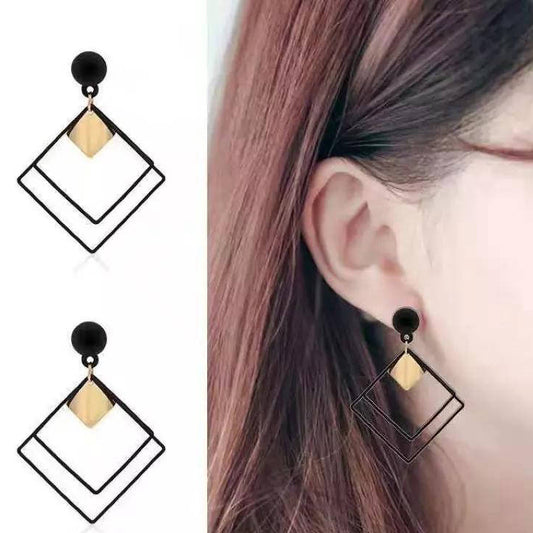 Pair Of Acrylic Plated Modern Design Earrings