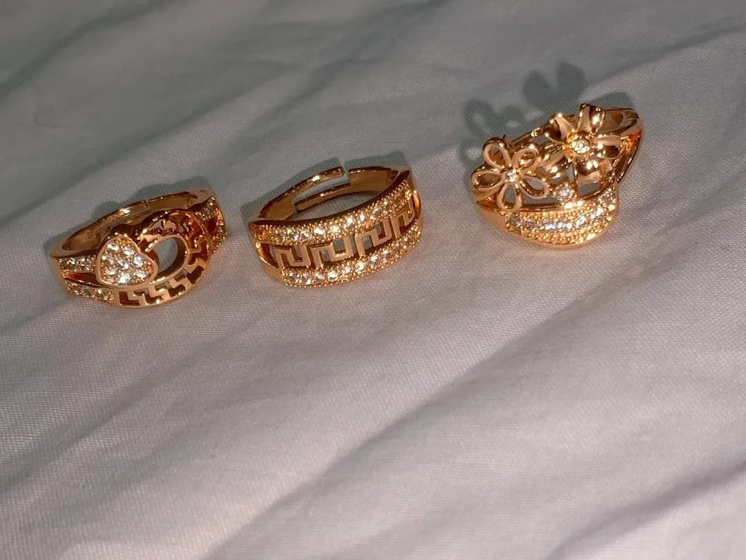 Gold Plated Rings – Set of 3