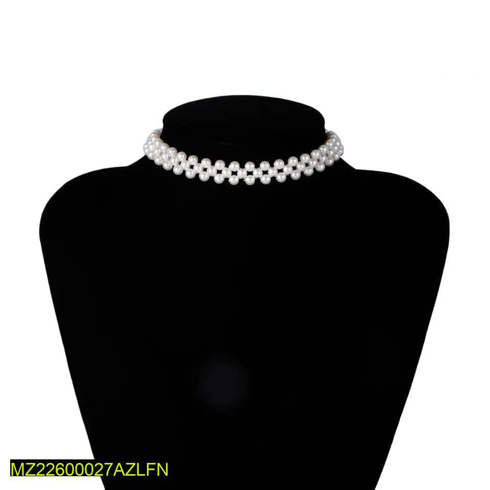 1 Pc Alloy Gold Plated Modern Pearl Stones Choker