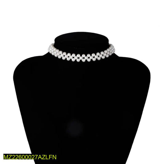 1 Pc Alloy Gold Plated Modern Pearl Stones Choker