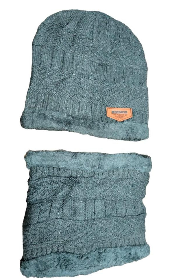 Beanie Wool Cap With Neck Warmer